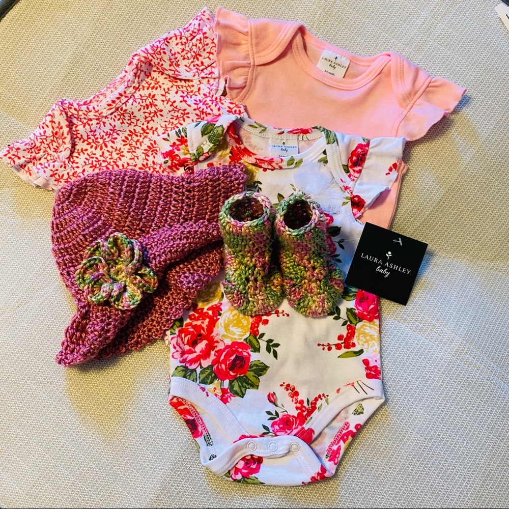3 piece bodysuit with matching handmade crochet